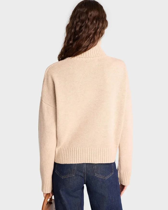 Sporty and Rich Knitwear Women SRC Wool Turtleneck 8211 CreamWhite