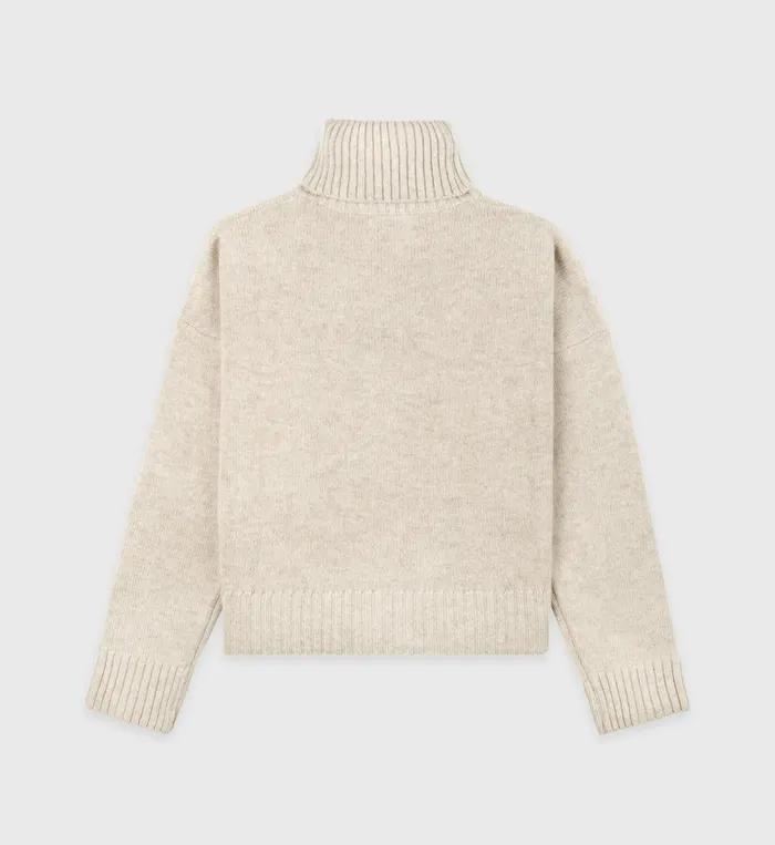 Sporty and Rich Knitwear Women SRC Wool Turtleneck 8211 CreamWhite