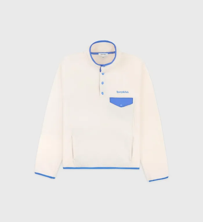 Sporty and Rich Polar Fleece And Sherpa Women Buttoned Polar Sweatshirt 8211 CreamOcean Sporty and Rich Polar Fleece And Sherpa Women Buttoned Polar Sweatshirt 8211 CreamOcean