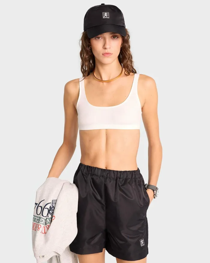 Sporty and Rich Shorts Women Running Woman Nylon Short 8211 BlackWhite