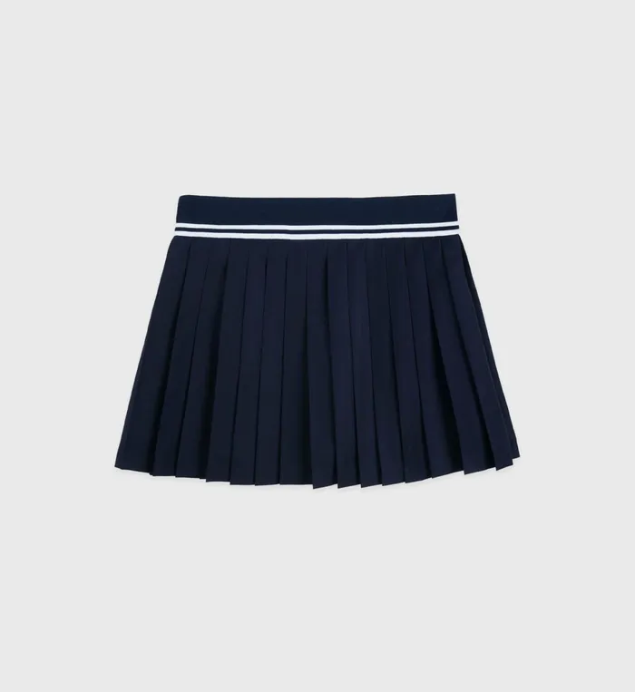 Sporty and Rich Skirts and Dresses Women Abigail Wool Pleated Skirt 8211 NavyWhite