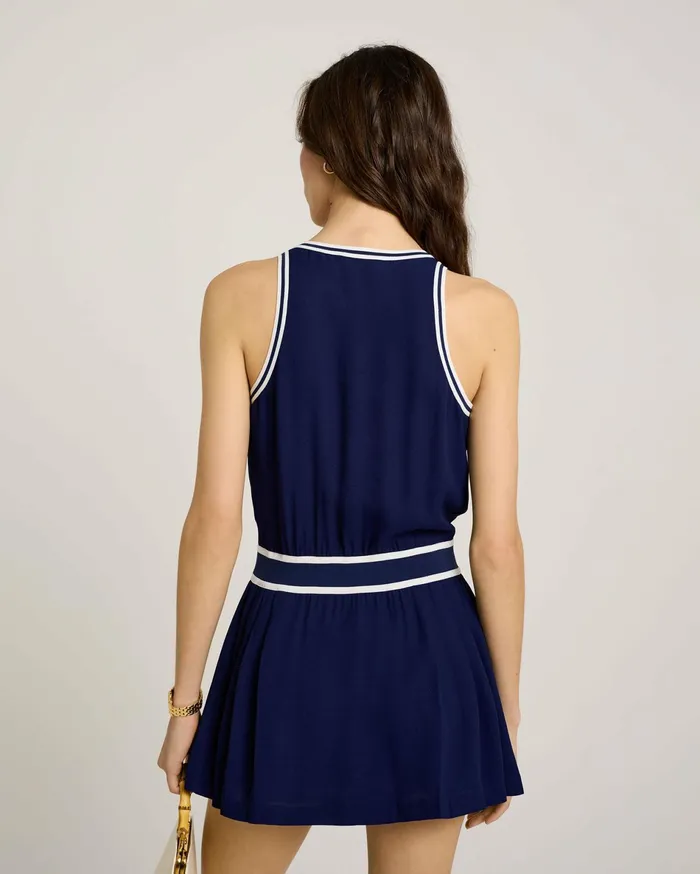 Sporty and Rich Skirts and Dresses Women SRC Phoebe Dress 8211 NavyWhite