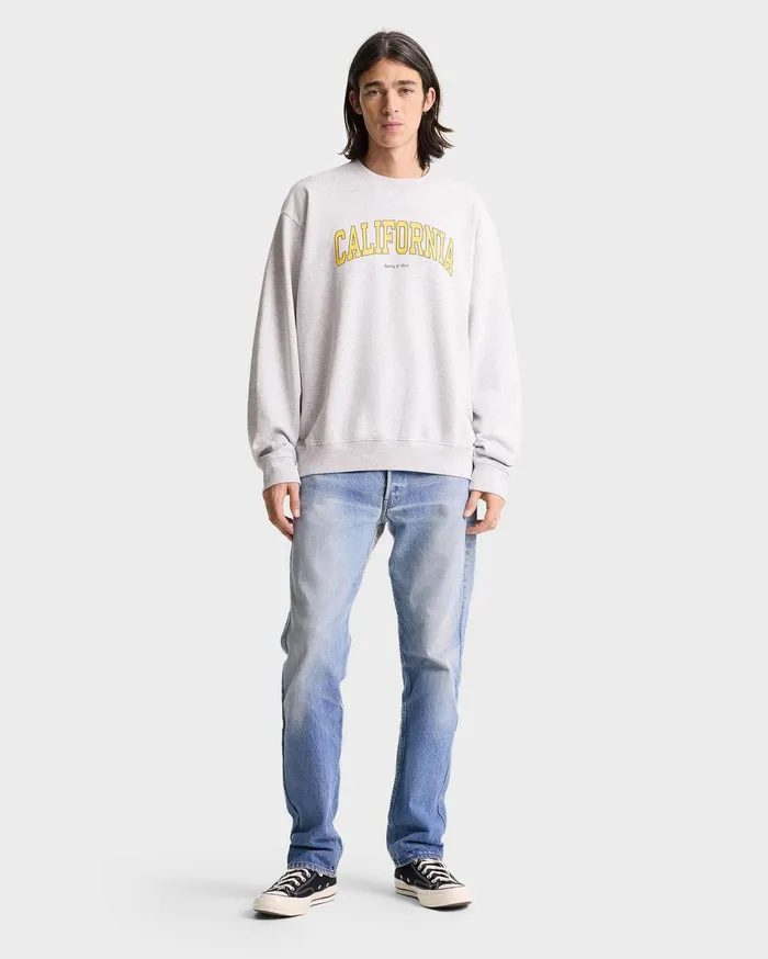 Sporty and Rich Sweatshirts Women California Crewneck 8211 Heather GrayGold