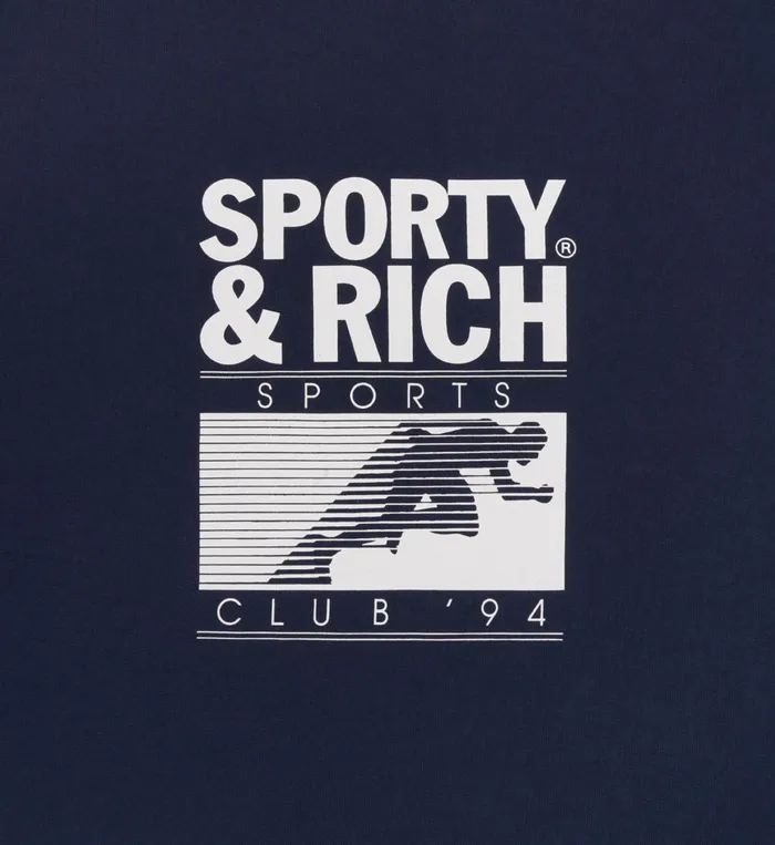 Sporty and Rich Sweatshirts Women Motion Club Crewneck 8211 NavyWhite