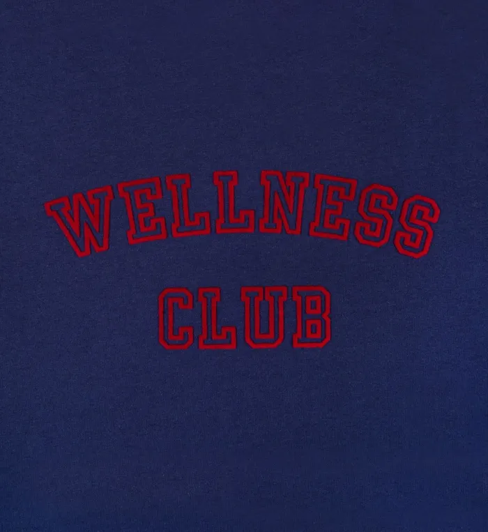 Sporty and Rich TShirts and Tops Women Wellness Club Color Block Cropped Tee 8211 NavyRuby