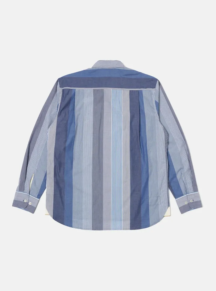 Square Pocket Shirt In Blue Multi Stripe Cotton Men Universal Works Shirts