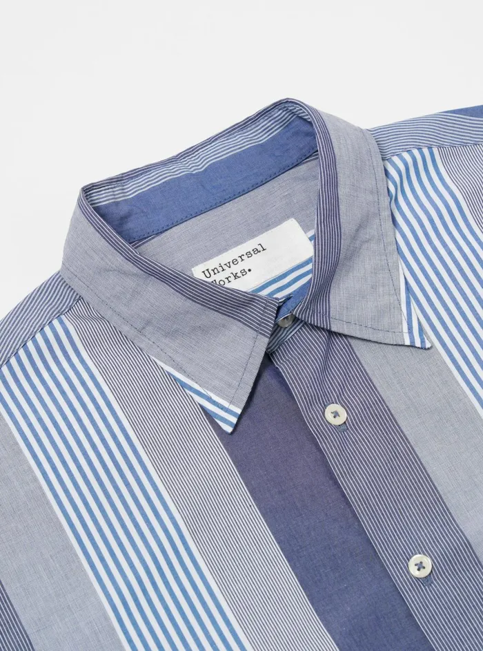 Square Pocket Shirt In Blue Multi Stripe Cotton Men Universal Works Shirts