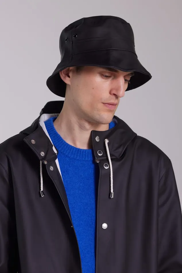 Stutterheim Beckholmen Bucket Hat Black Women Bucket Hats