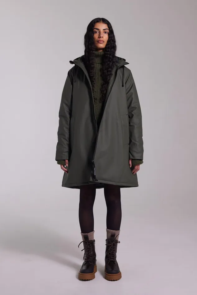 Stutterheim Mosebacke Winter Jacket Green Women Winter Coats