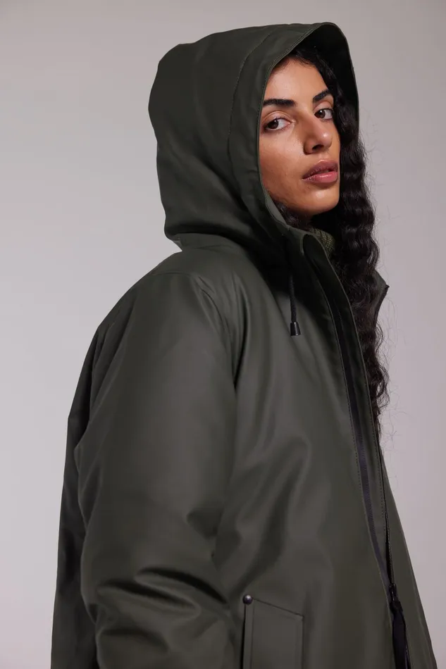 Stutterheim Mosebacke Winter Jacket Green Women Winter Coats