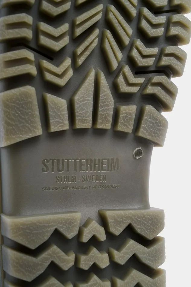 Stutterheim Patrol Boot Leather Green Women Leather Boots