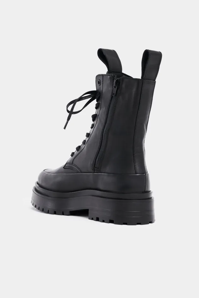 Stutterheim Peace Walker Leather Black Women Leather Boots