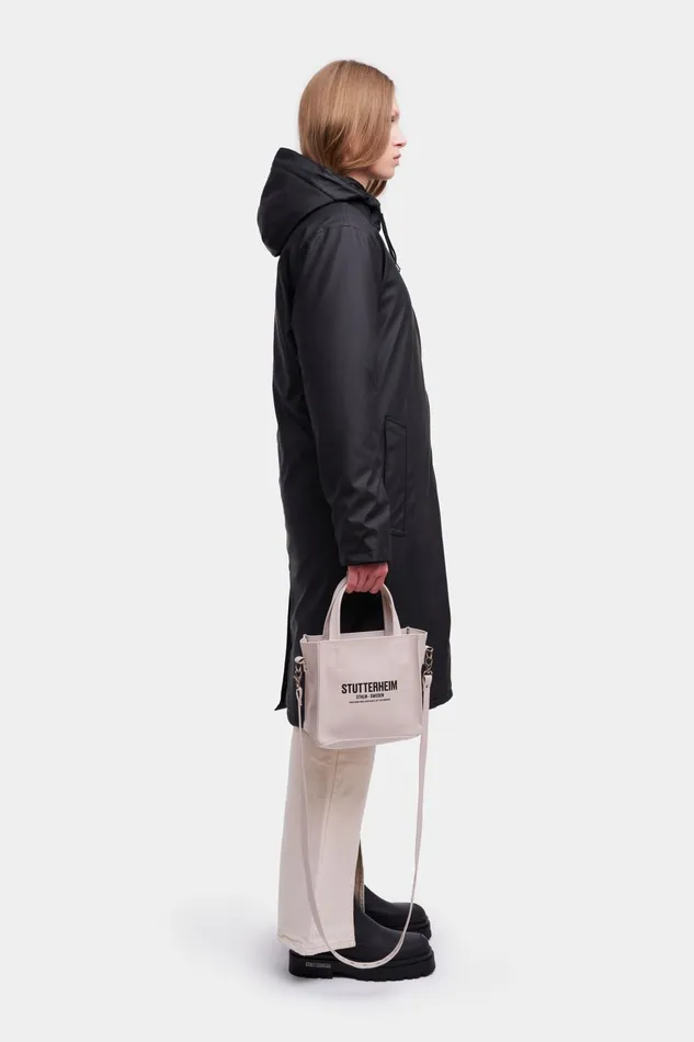 Stutterheim Stockholm Long Winter Jacket Black Women Long Raincoats