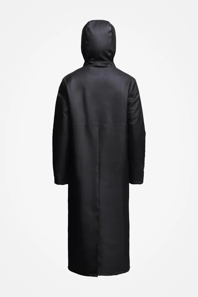 Stutterheim Stockholm Long Winter Jacket Black Women Long Raincoats