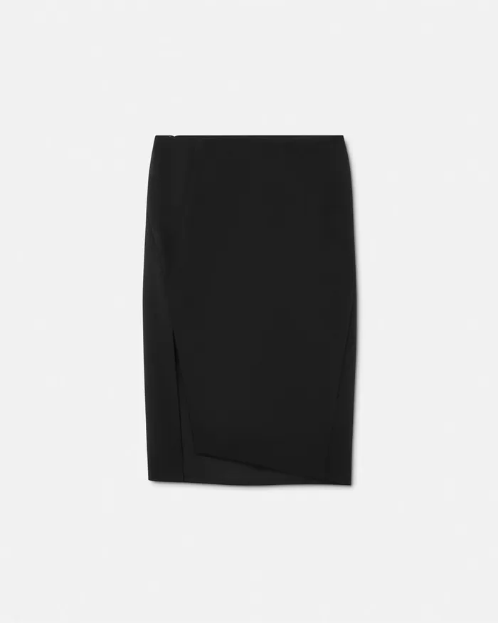 Suits Women Versace WoolBlend Slit Pencil Skirt Black