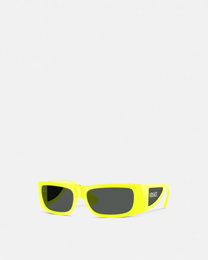 Sunglasses Men Versace Lens Logo Sunglasses Yellow