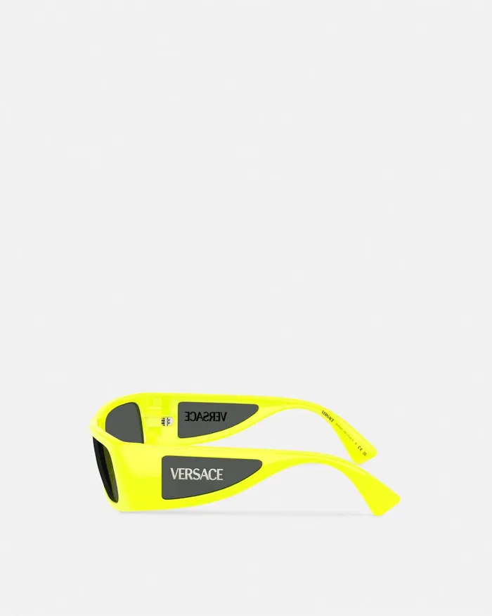 Sunglasses Men Versace Lens Logo Sunglasses Yellow
