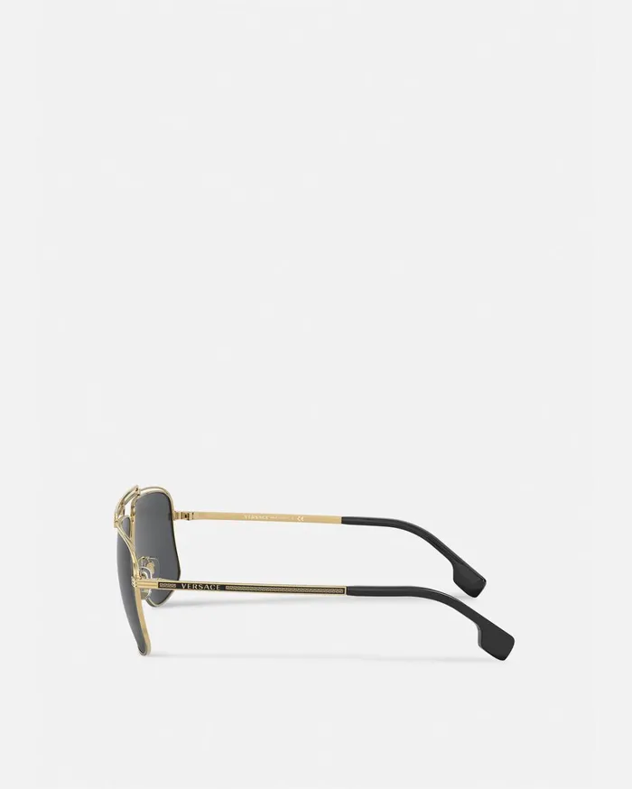 Sunglasses Men Versace Medusa Focus Sunglasses Gold