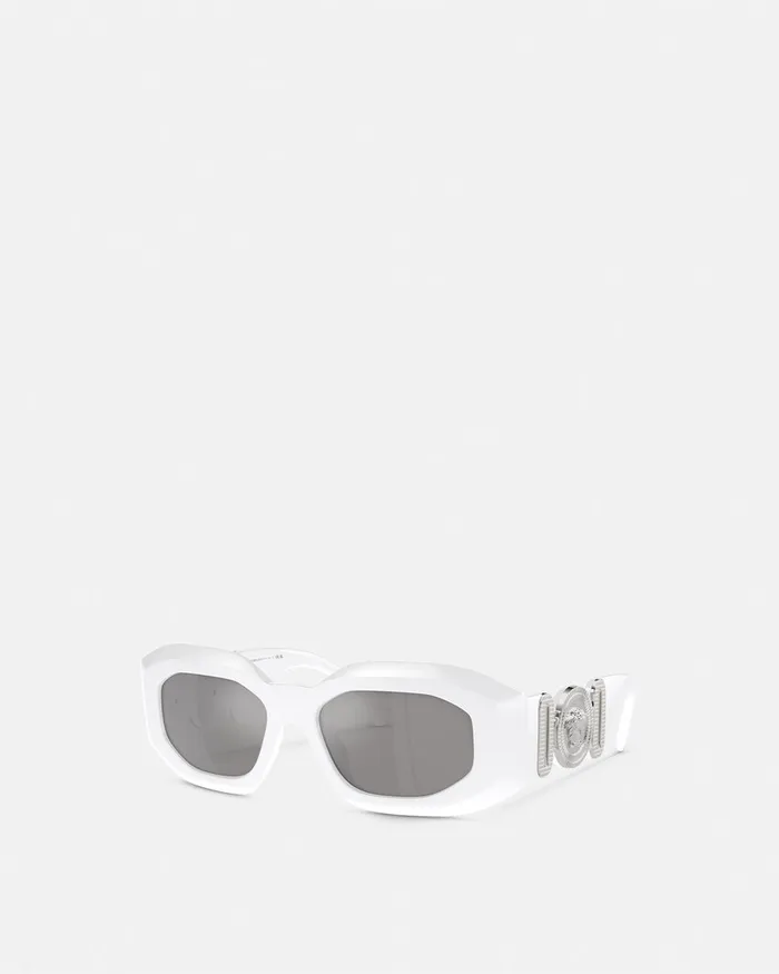 Sunglasses MenWomen Versace Maxi Medusa Biggie Sunglasses White