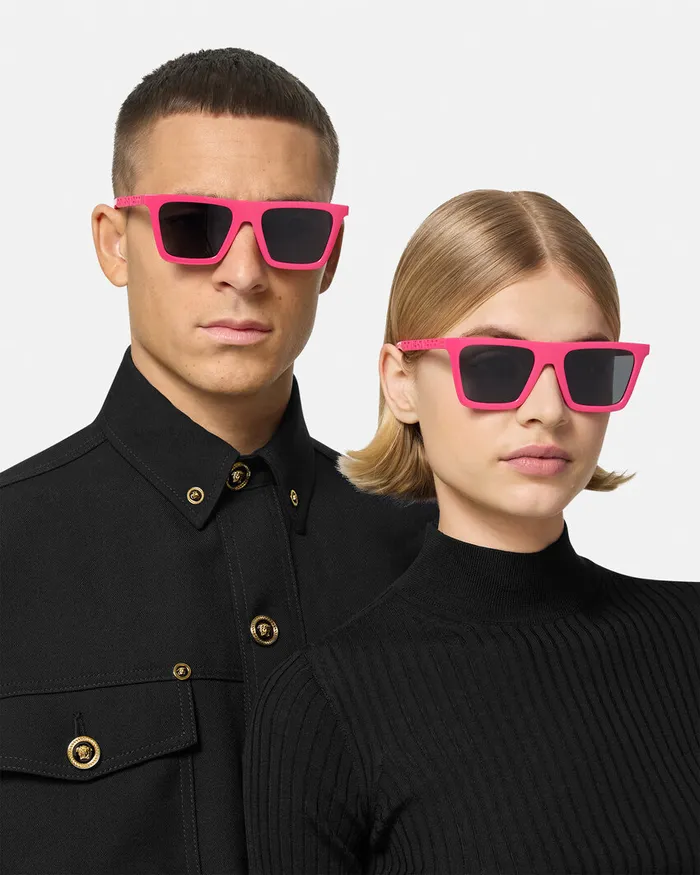 Sunglasses WomenMen Versace Greca Sunglasses Fuchsia