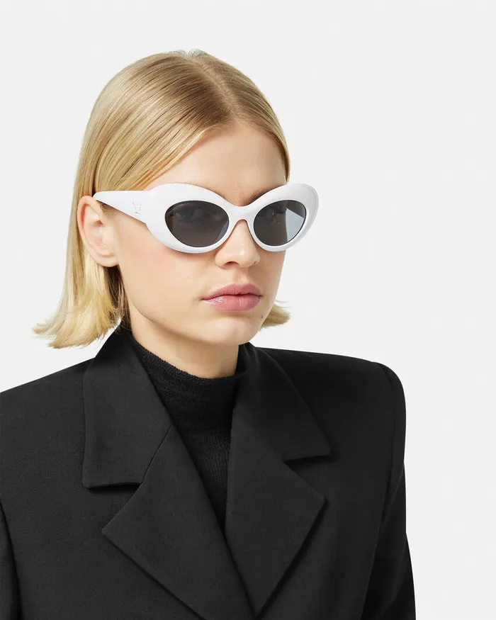 Sunglasses Women Versace Maxi La Medusa Oval Sunglasses Havana