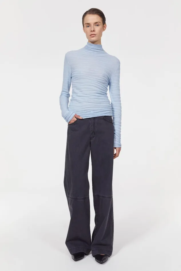 Swania Knitted Sweater Fog Blue Women Rodebjer Knitwear