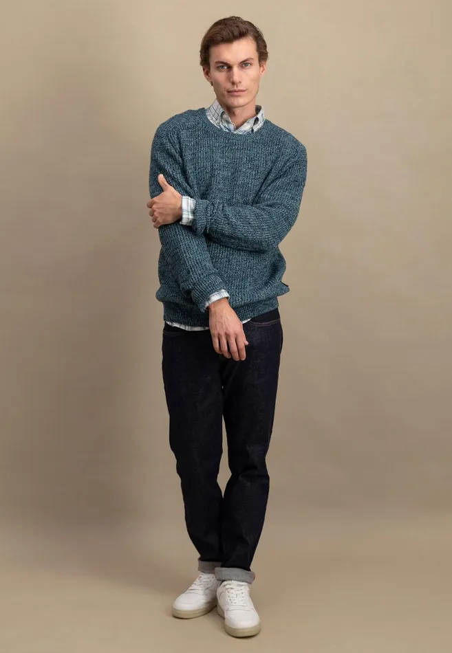 Sweater Men FYNCHHATTON Moulin Sweater Made Of Cotton Dark Tealruby Redflame