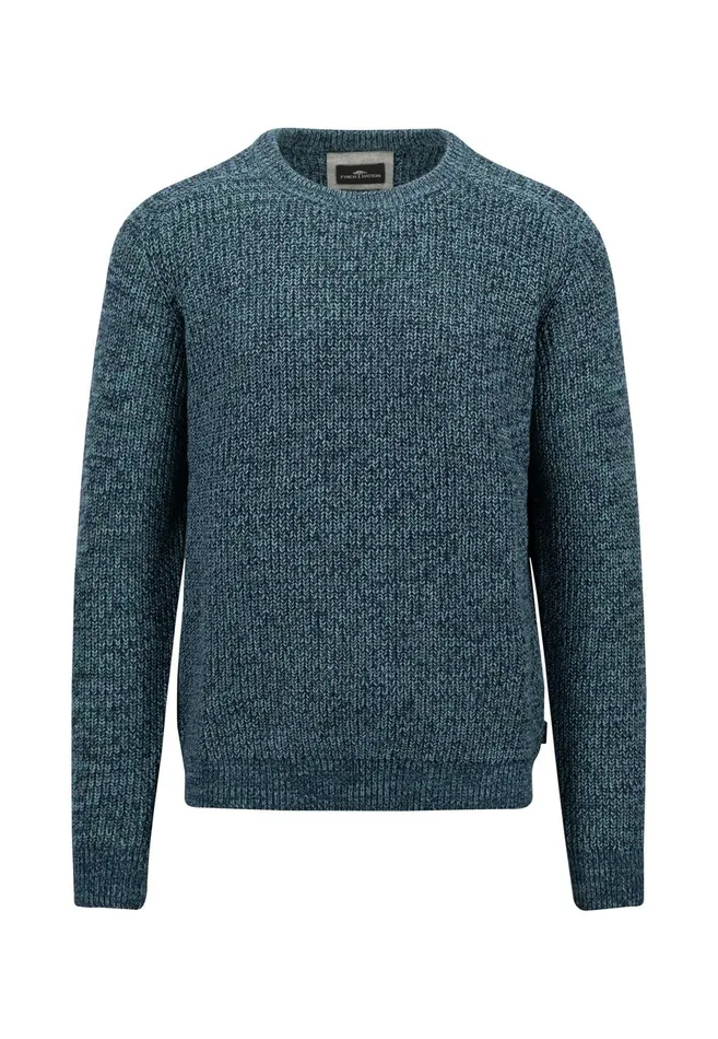 Sweater Men FYNCHHATTON Moulin Sweater Made Of Cotton Dark Tealruby Redflame