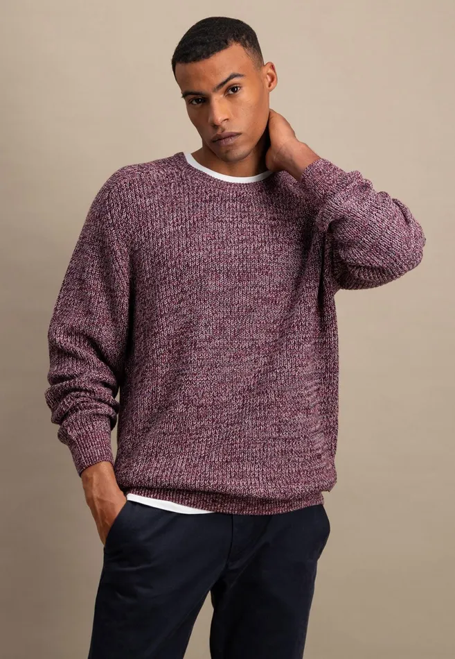 Sweater Men FYNCHHATTON Moulin Sweater Made Of Cotton Dark Tealruby Redflame