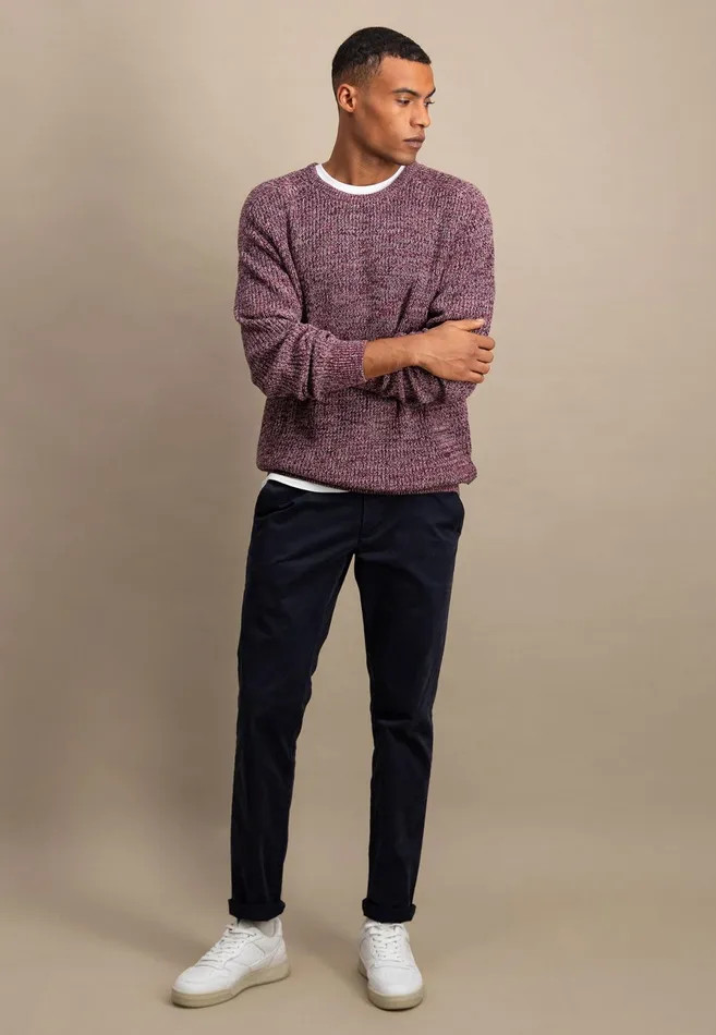 Sweater Men FYNCHHATTON Moulin Sweater Made Of Cotton Dark Tealruby Redflame