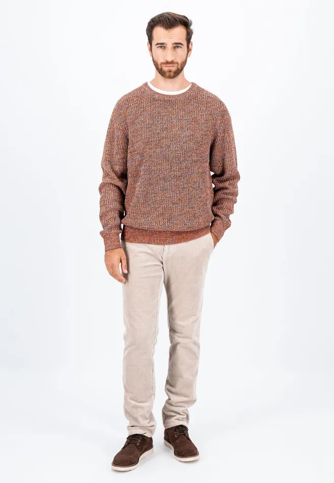 Sweater Men FYNCHHATTON Moulin Sweater Made Of Cotton Dark Tealruby Redflame