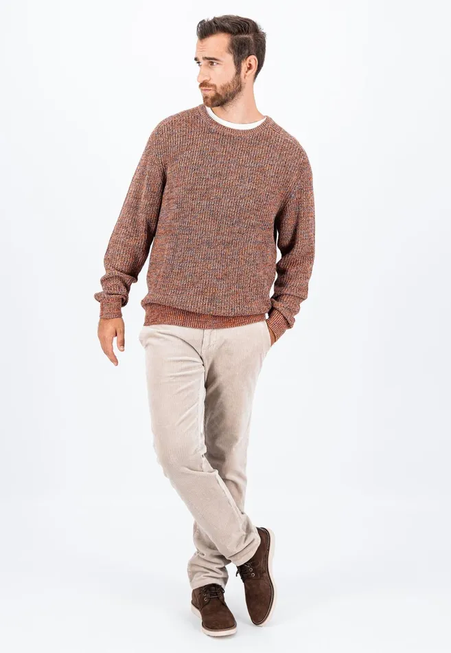 Sweater Men FYNCHHATTON Moulin Sweater Made Of Cotton Dark Tealruby Redflame