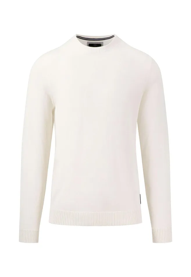 Sweater Men FYNCHHATTON Soft Cottonknit Sweater With A Round Neckline Offwhitecrystal Blueorient Rednavy Sweater Men FYNCHHATTON Soft Cottonknit Sweater With A Round Neckline Offwhitecrystal Blueorient Rednavy