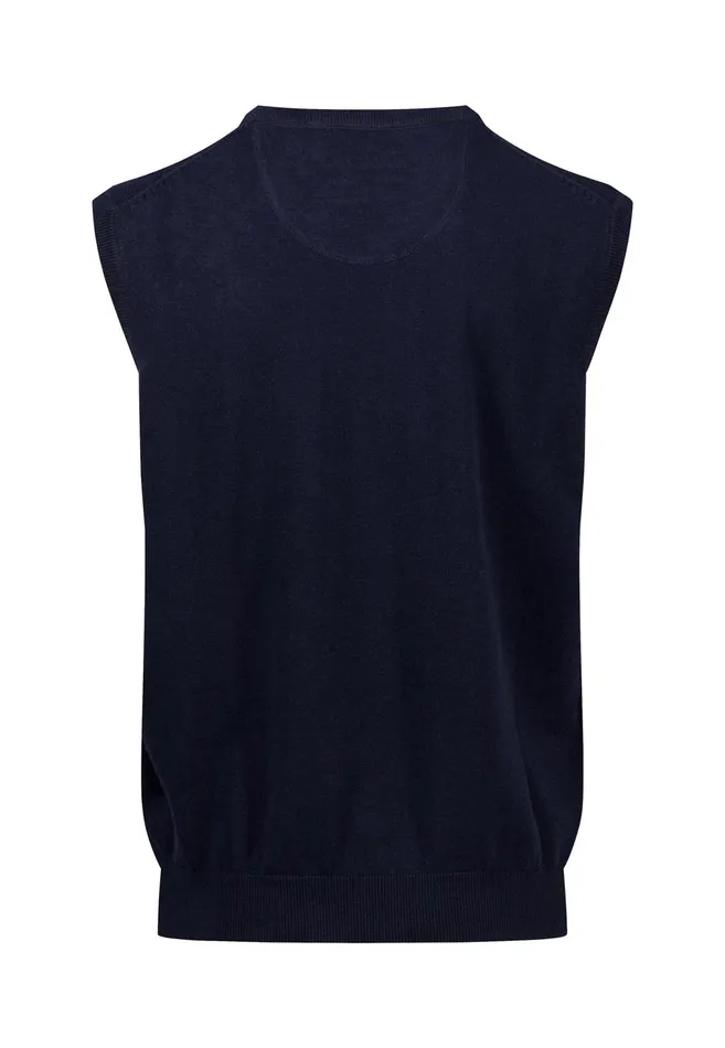 Sweater Men FYNCHHATTON String Pullunder Made Of Fine Cotton Steelnavypoppy Rednightstrong Blue