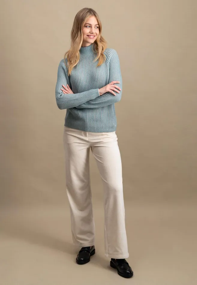 Sweater Women FYNCHHATTON Knitting Sweater Made Of Wool Mix In Twotone Look Aqua Seaelegant Pink