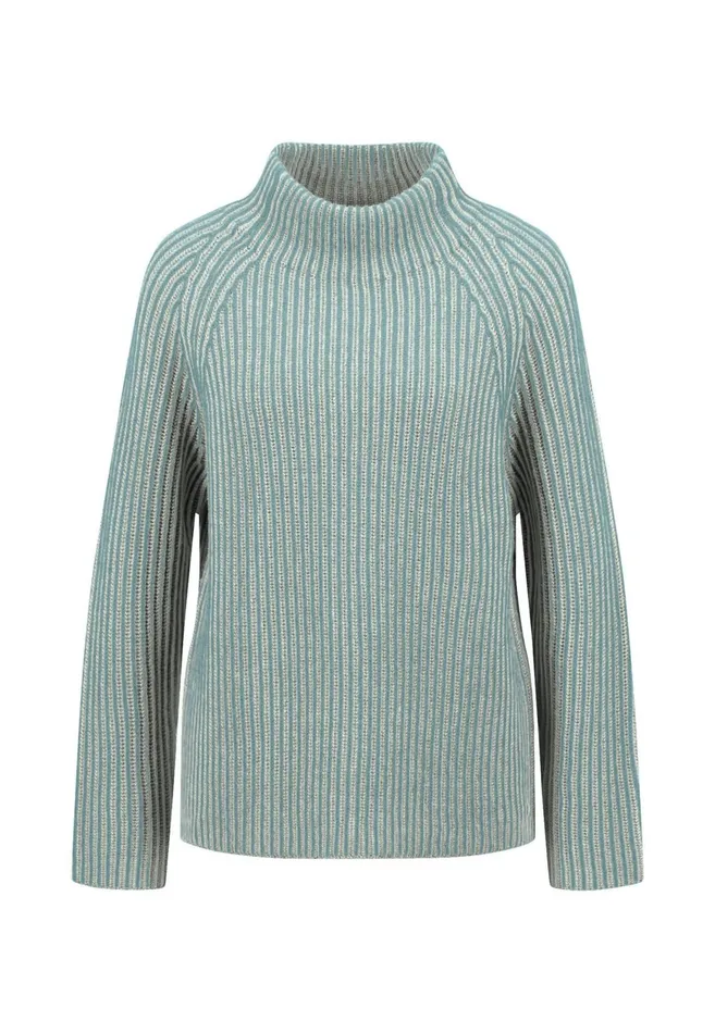 Sweater Women FYNCHHATTON Knitting Sweater Made Of Wool Mix In Twotone Look Aqua Seaelegant Pink