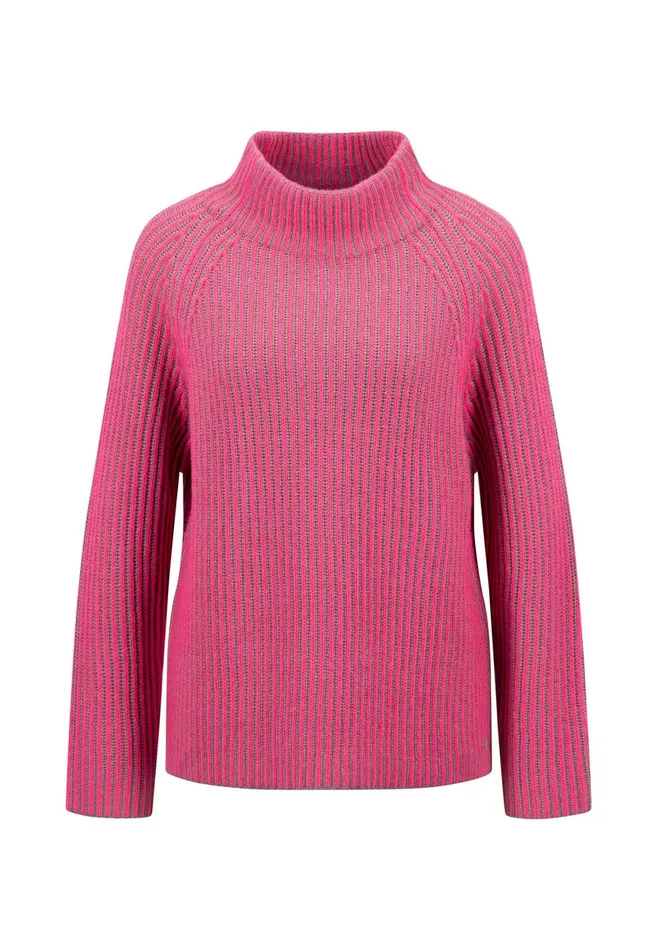 Sweater Women FYNCHHATTON Knitting Sweater Made Of Wool Mix In Twotone Look Aqua Seaelegant Pink