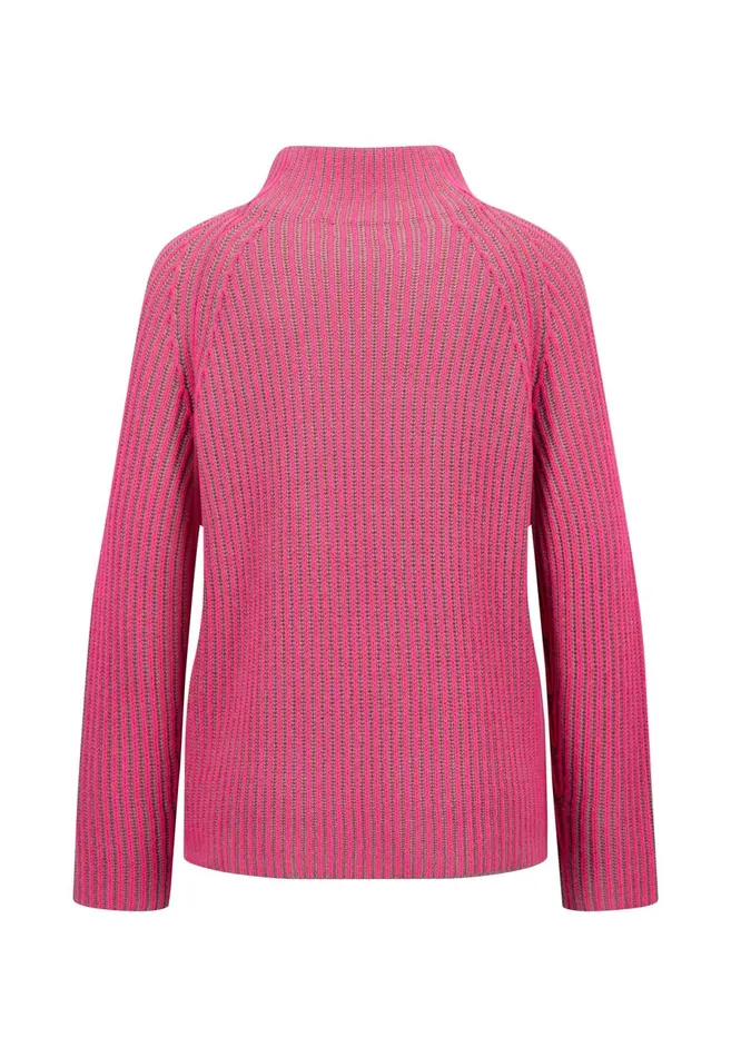 Sweater Women FYNCHHATTON Knitting Sweater Made Of Wool Mix In Twotone Look Aqua Seaelegant Pink