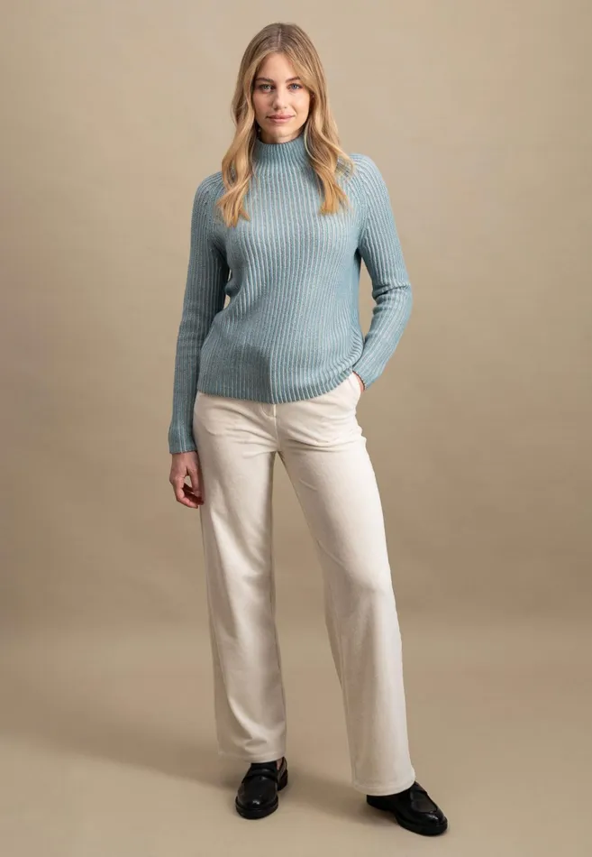 Sweater Women FYNCHHATTON Knitting Sweater Made Of Wool Mix In Twotone Look Aqua Seaelegant Pink