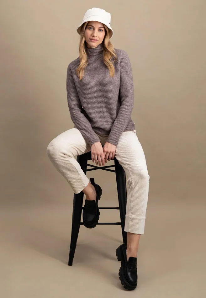 Sweater Women FYNCHHATTON Knitting Sweater Made Of Wool Mix With Turtlenecks Gray Taupeaqua Seawinter Beigeelegant Pink