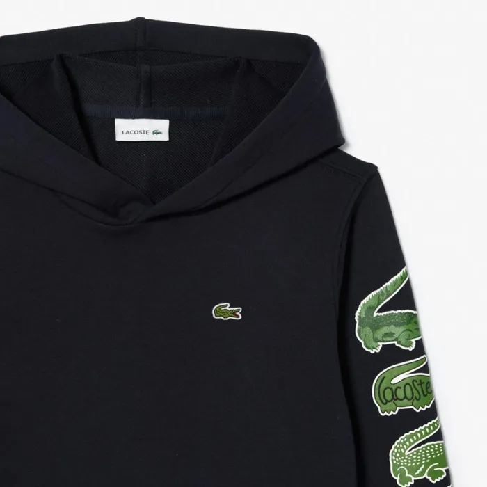 Sweaters and Sweatshirts Kids Lacoste Kids039 Contrast Crocodile Hoodie Abysm Blue Hde