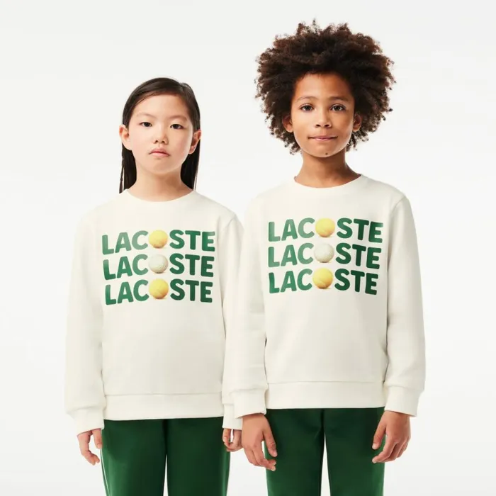 Sweaters and Sweatshirts Kids Lacoste Kids039 Printed Crew Neck Sweatshirt White 70v Sweaters and Sweatshirts Kids Lacoste Kids039 Printed Crew Neck Sweatshirt White 70v