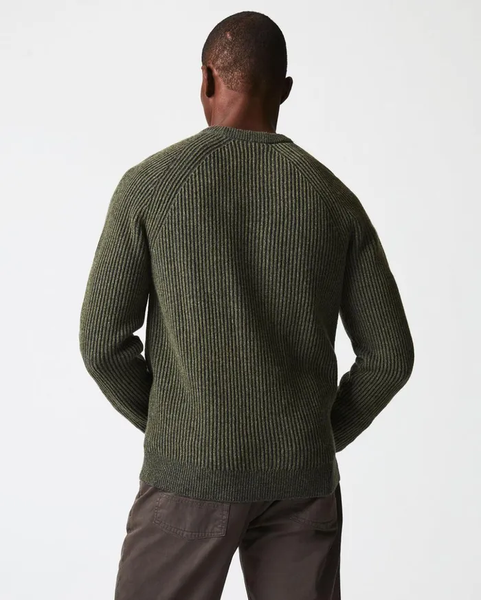 Sweaters and Sweatshirts Men Billy Reid Fisherman Rib Crew Olive