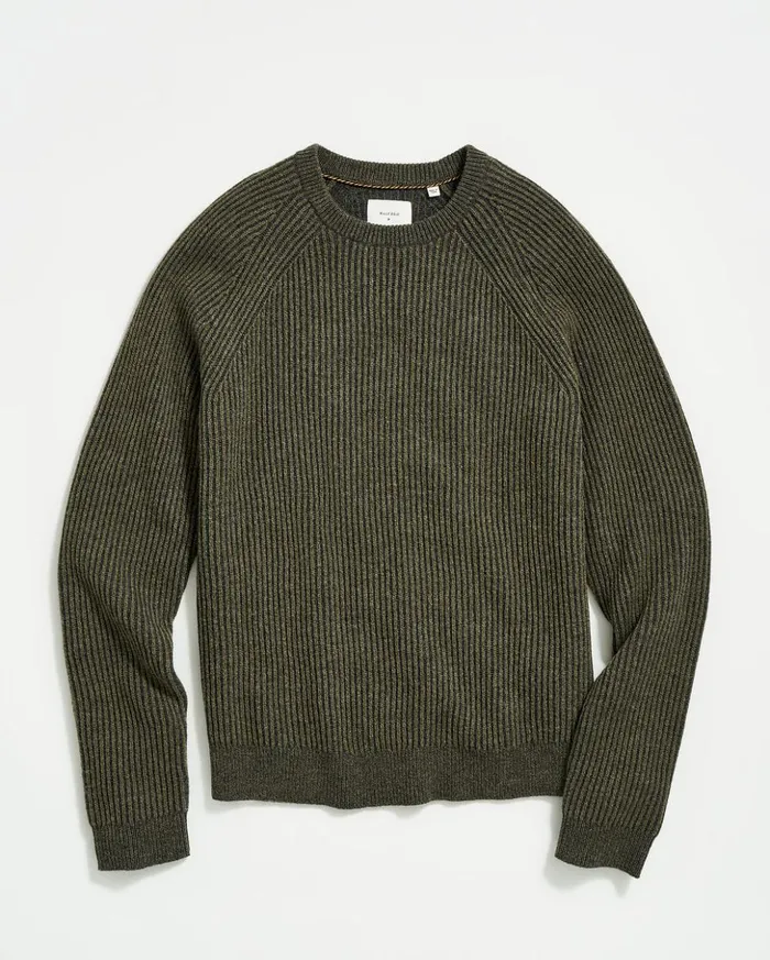Sweaters and Sweatshirts Men Billy Reid Fisherman Rib Crew Olive