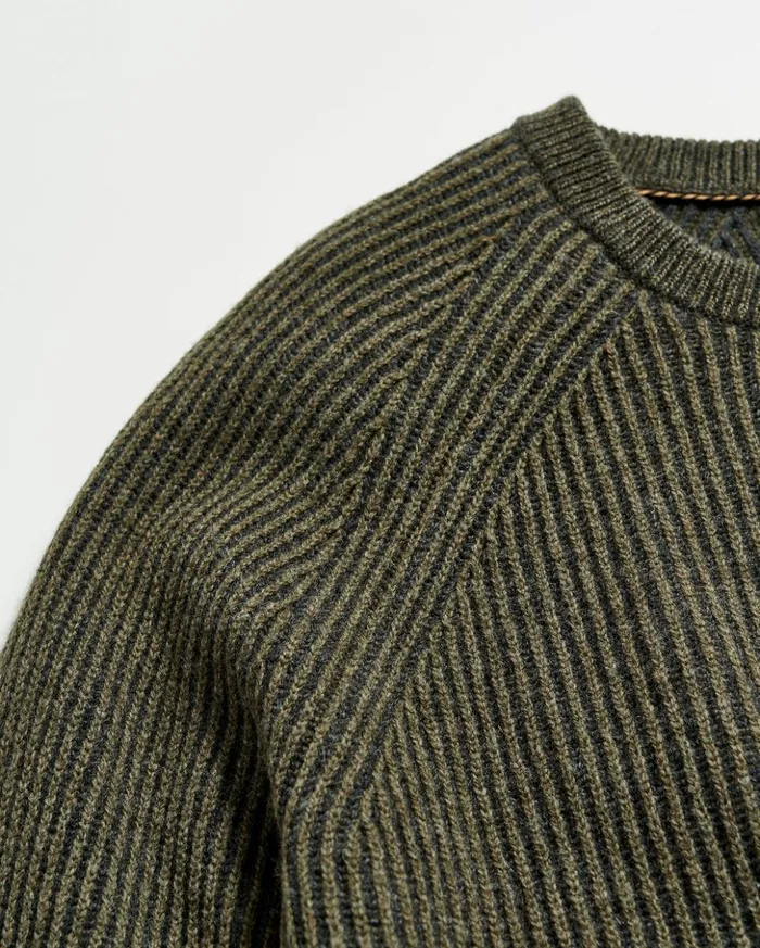 Sweaters and Sweatshirts Men Billy Reid Fisherman Rib Crew Olive