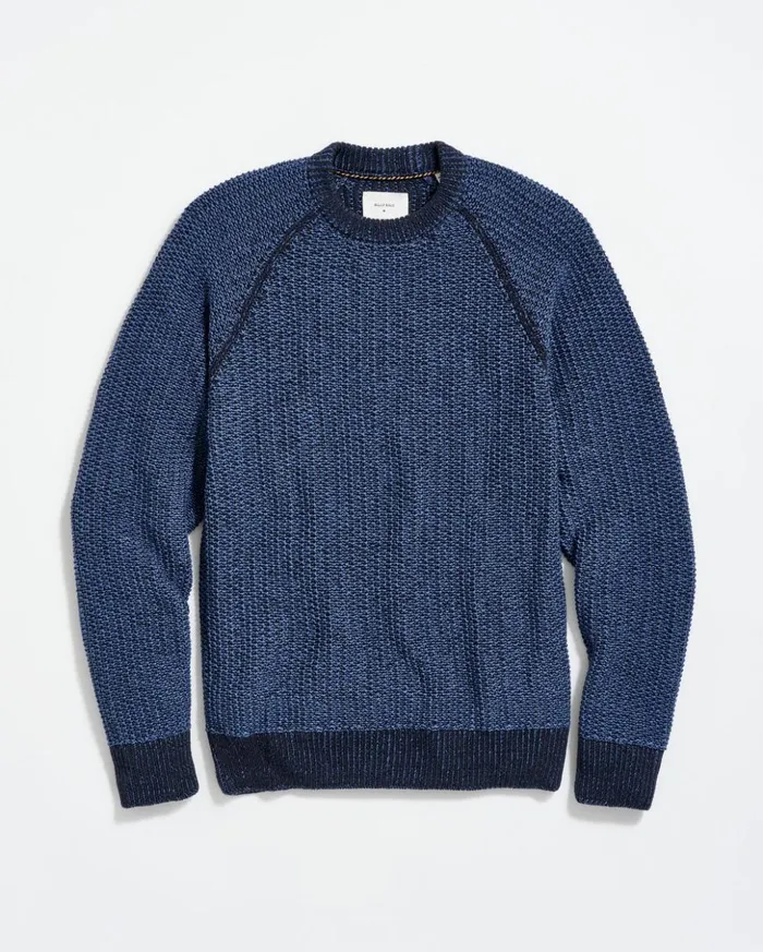 Sweaters and Sweatshirts Men Billy Reid Marled Crewneck Sweater Carbon Blue