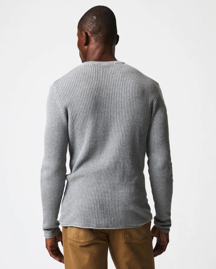Sweaters and Sweatshirts Men Billy Reid Mini Waffle Crew Grey