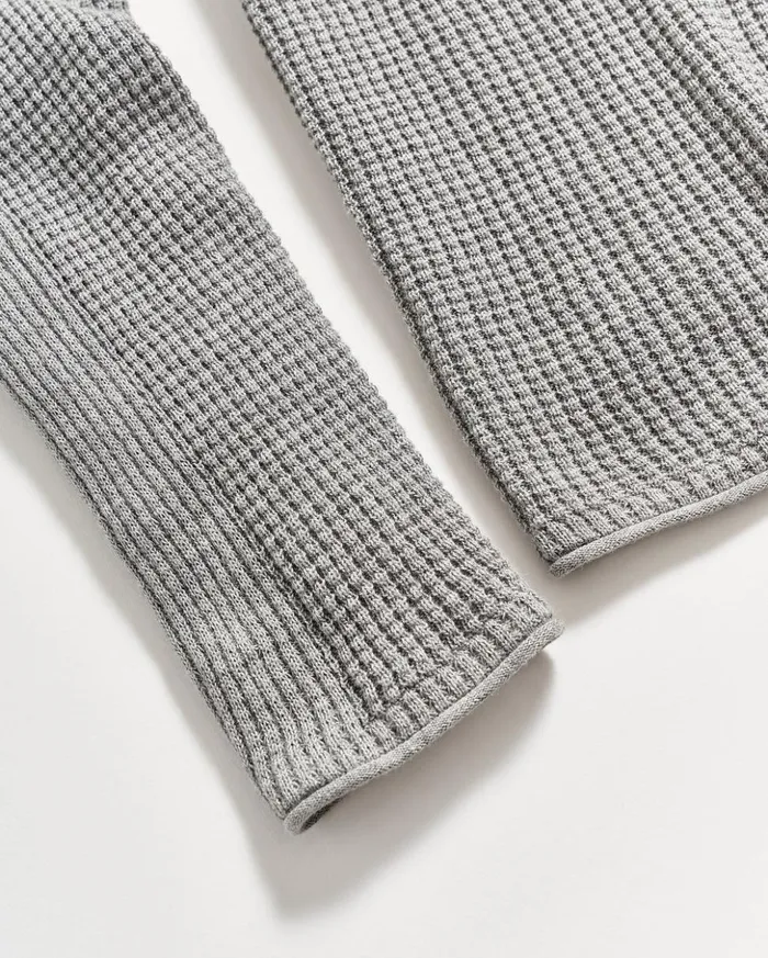 Sweaters and Sweatshirts Men Billy Reid Mini Waffle Crew Grey