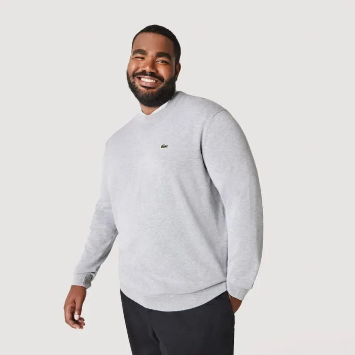Sweaters and Sweatshirts Men Lacoste Crew Neck Cotton Sweater Grey Chine Cca