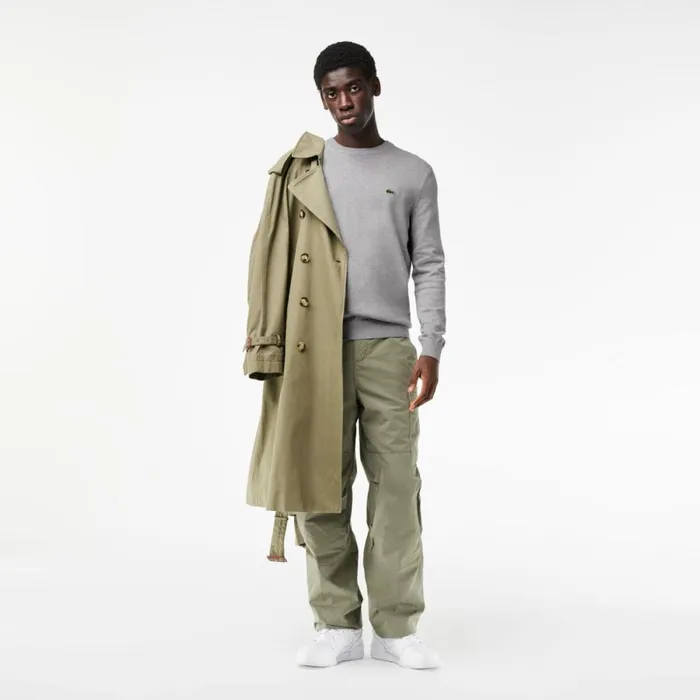 Sweaters and Sweatshirts Men Lacoste Crew Neck Cotton Sweater Grey Chine Cca